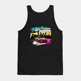 C8 Corvette Supercar Racecar New York Skyline muscle car sportscar Corvette C8 Tank Top